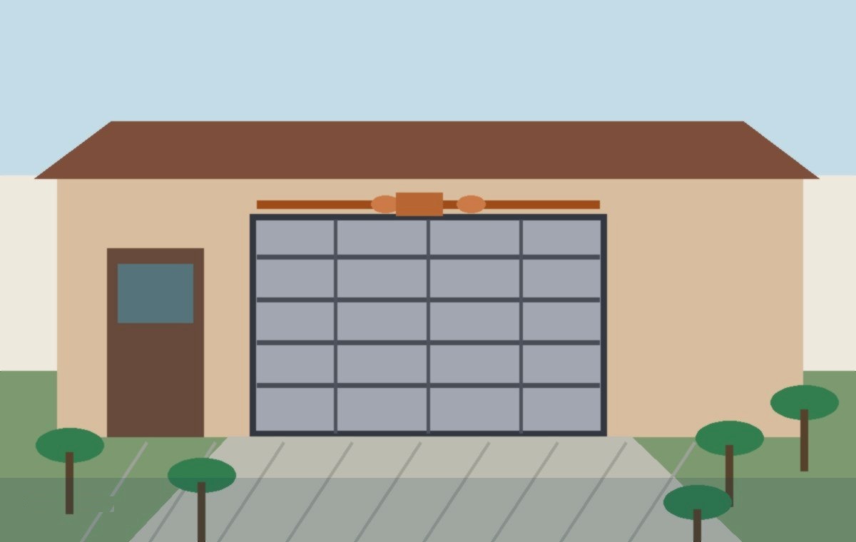 Garage door torsion spring gap check at a Shepherd Park Plaza Texas home